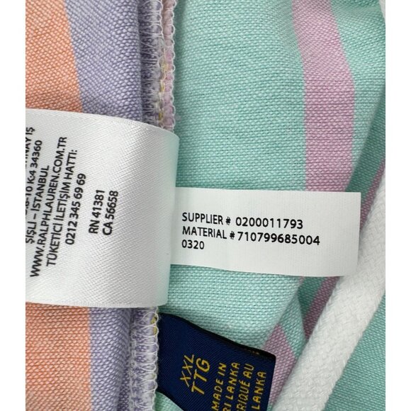 Polo Ralph Lauren Mens XXL Striped Pastel Cotton Shorts With Button Details & Po - Picture 7 of 11